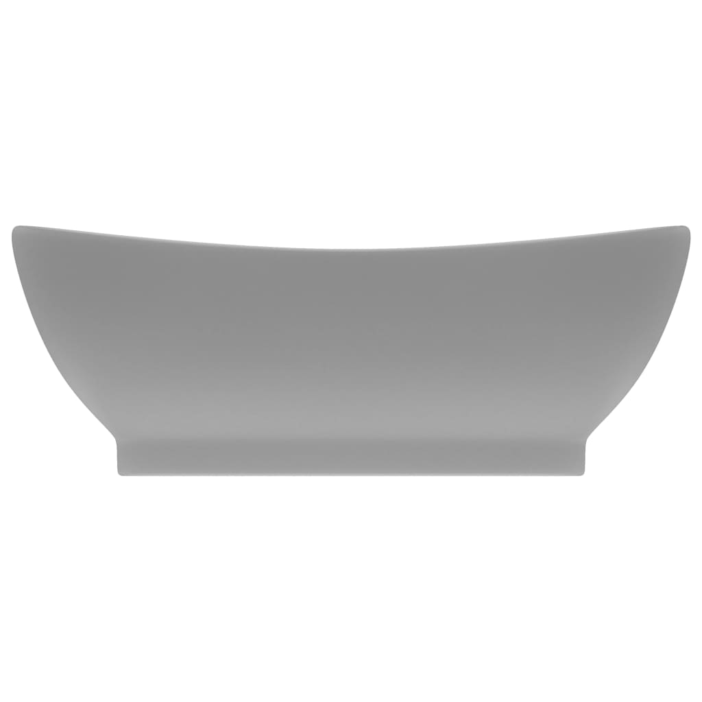 vidaXL Lavabo con Troppopieno Ovale Turchese Grigio 58,5x39 cm Ceramica
