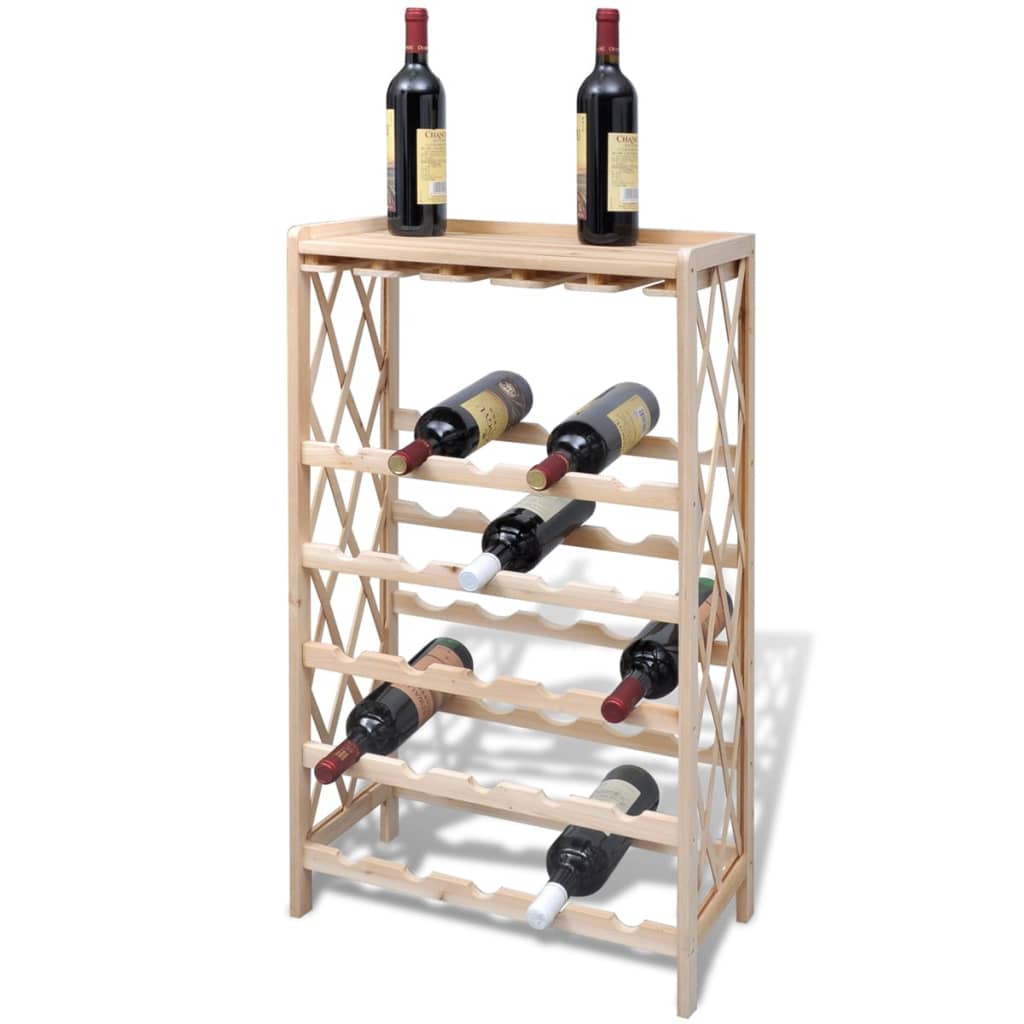 vidaXL Portabottiglie per 25 Bottiglie di Vino Legno Massello di Abete