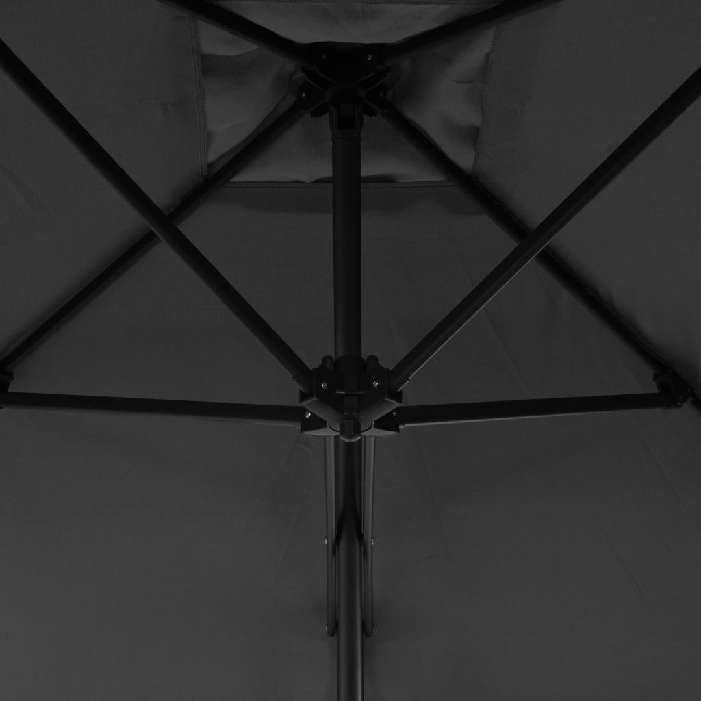 vidaXL Ombrellone da Esterni con Palo in Acciaio 300 cm Antracite