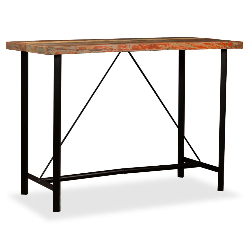 vidaXL Tavolino da Bar in Legno Massello di Recupero 150x70x107 cm