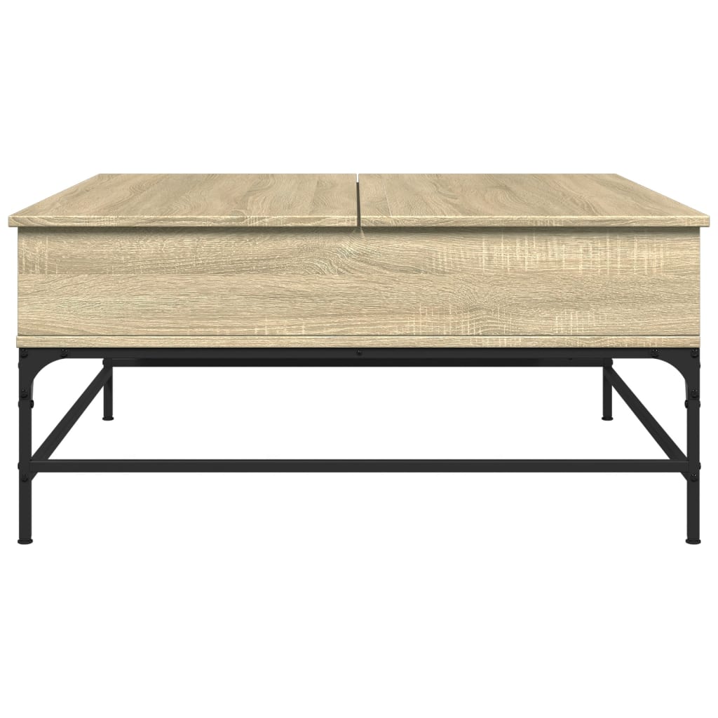 vidaXL Tavolino Rovere Sonoma 95x95x45 cm Legno Multistrato e Metallo