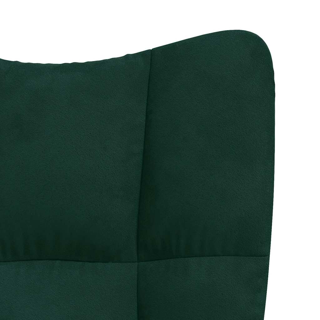 VidaXL Poltrona Relax con Poggiapiedi Verde Scuro in Velluto | Leroy Merlin
