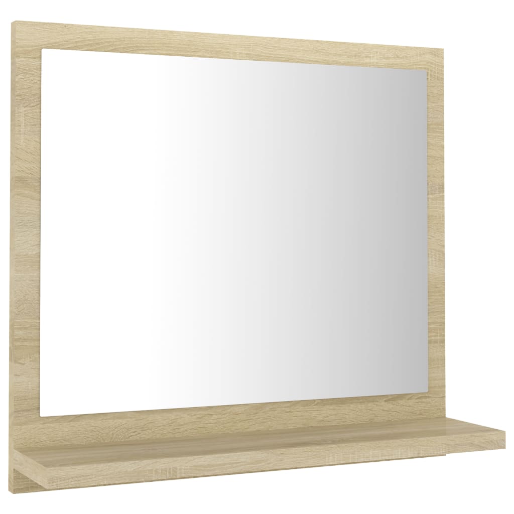 vidaXL Specchio da Bagno Rovere Sonoma 40x10,5x37 cm Legno Multistrato