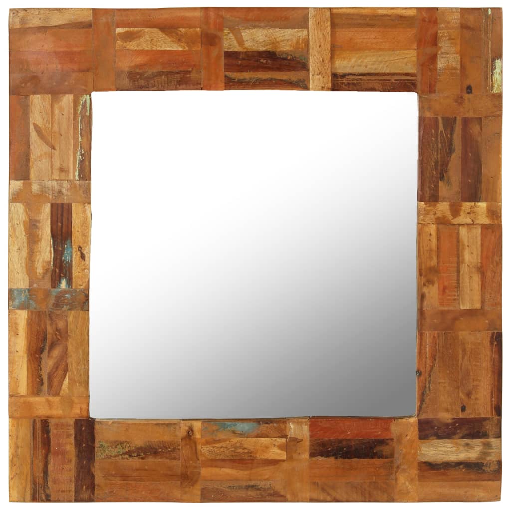 vidaXL Specchio da Parete in Legno Massello di Recupero 60x60 cm