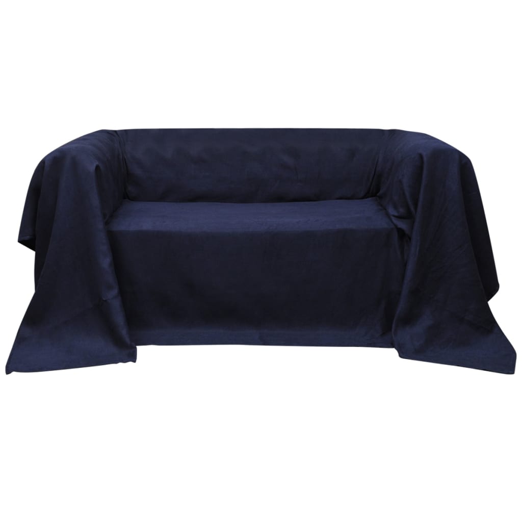 Fodera per divano in micro-camoscio blu marino 270 x 350 cm