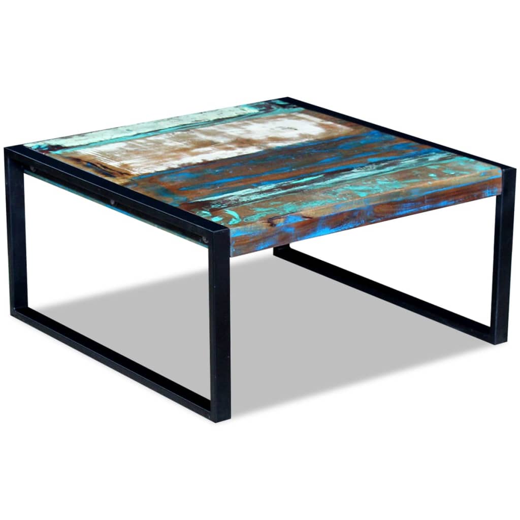 vidaXL Tavolino da Salotto in Legno Massello Anticato 80x80x40 cm
