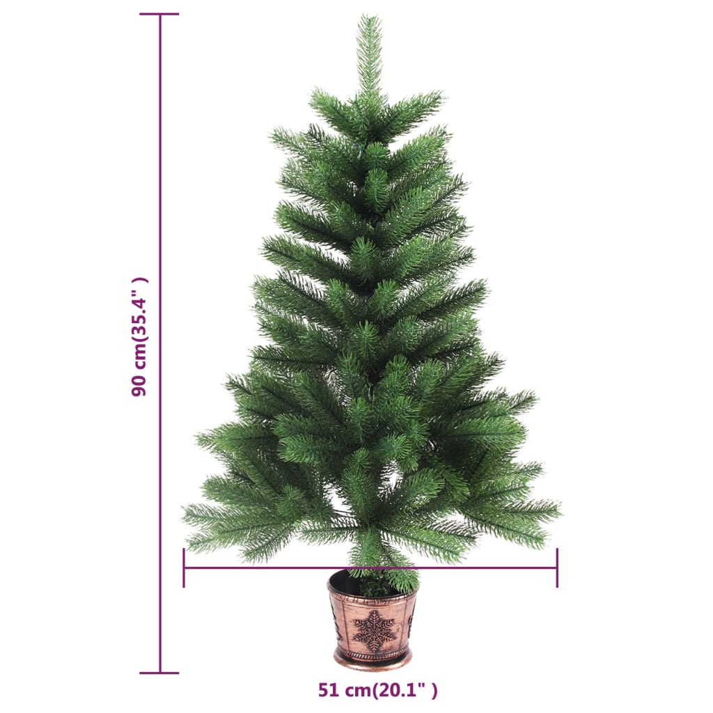 vidaXL Albero di Natale Artificiale Realistico con Punte 90 cm Verde