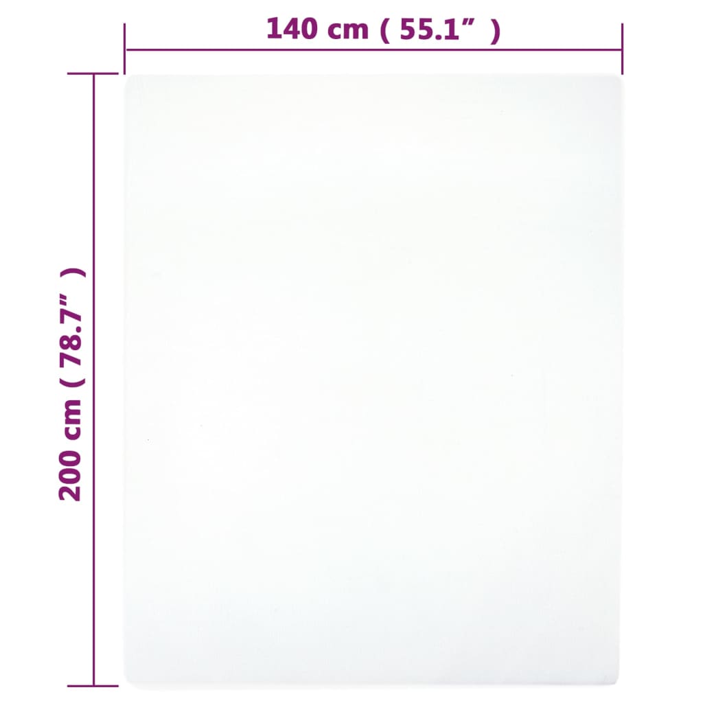 vidaXL Lenzuolo con Angoli Jersey Bianco 140x200 cm Cotone