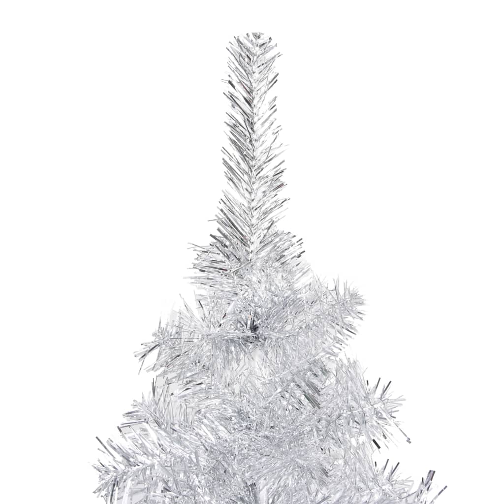 vidaXL Albero di Natale Preilluminato con Palline Argento 150 cm PET