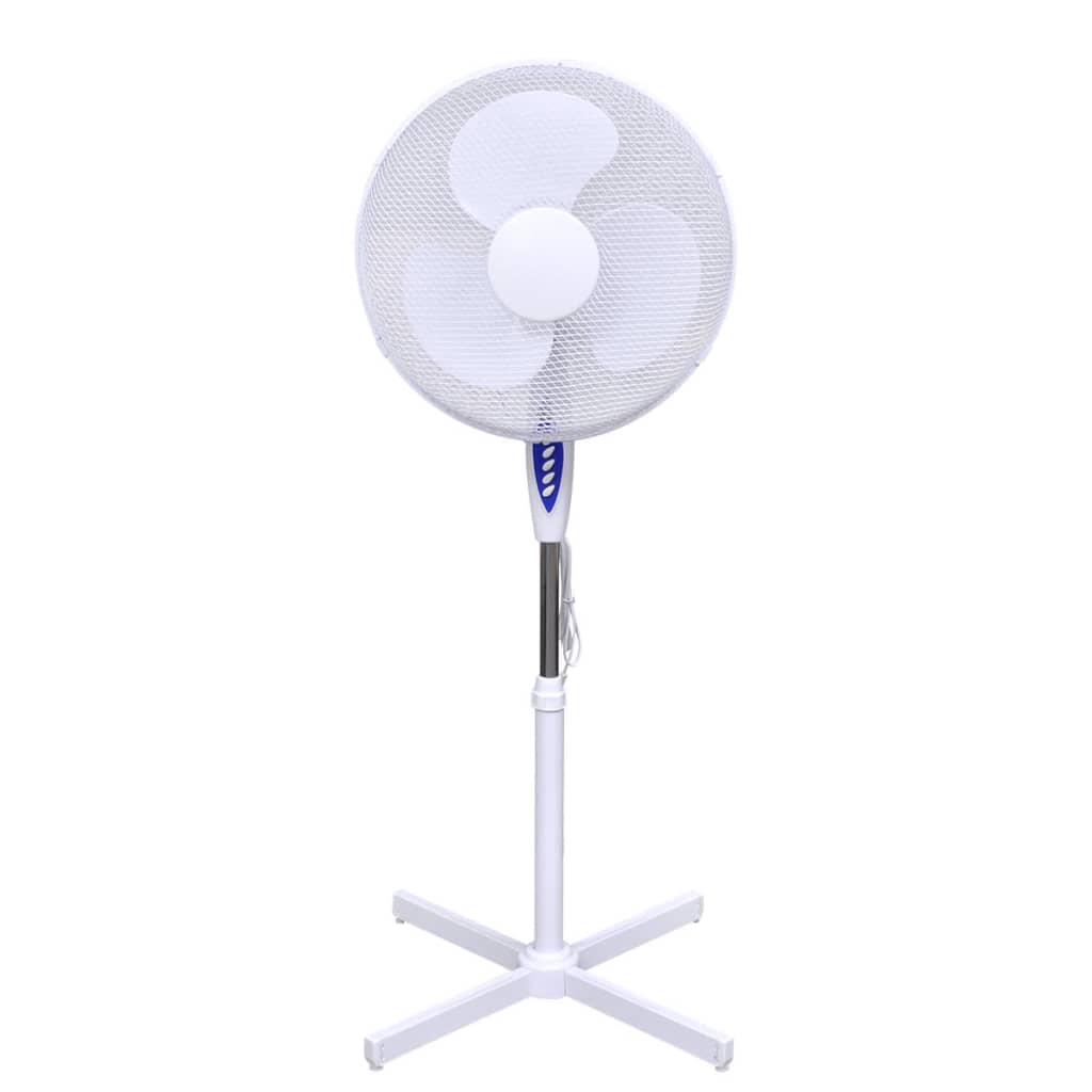 Ventilatore da Terra Oscillante Regolabile 60 W Bianco