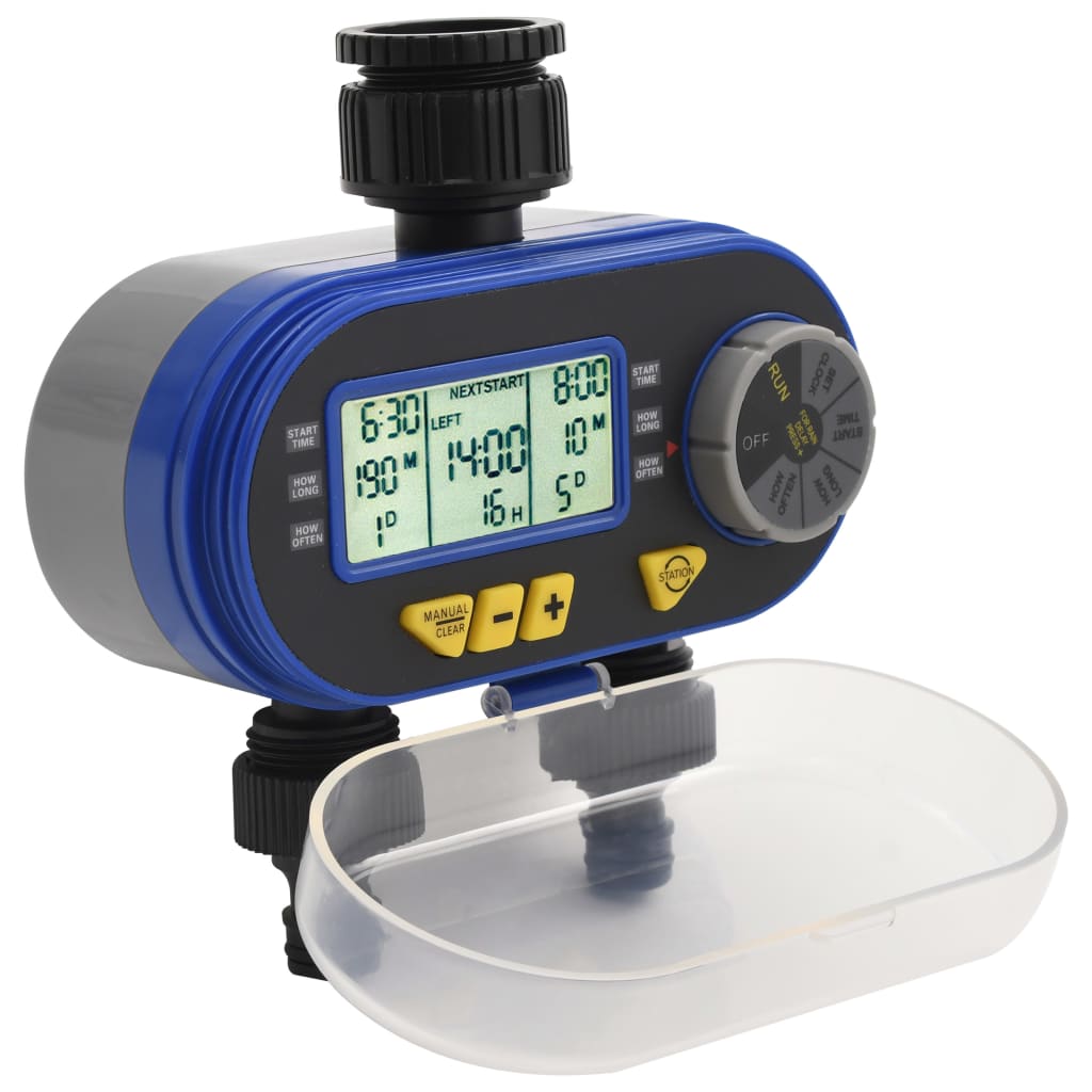 vidaXL Timer Digitale Irrigazione a Doppia Uscita e Sensore Umidità