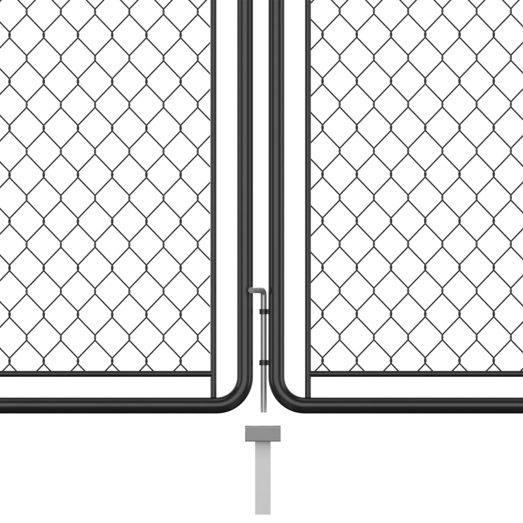 vidaXL Cancello da Giardino in Acciaio 150x395 cm Antracite