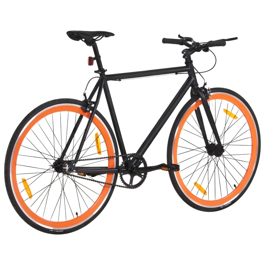 vidaXL Bicicletta a Scatto Fisso Nera e Arancione 700c 51 cm
