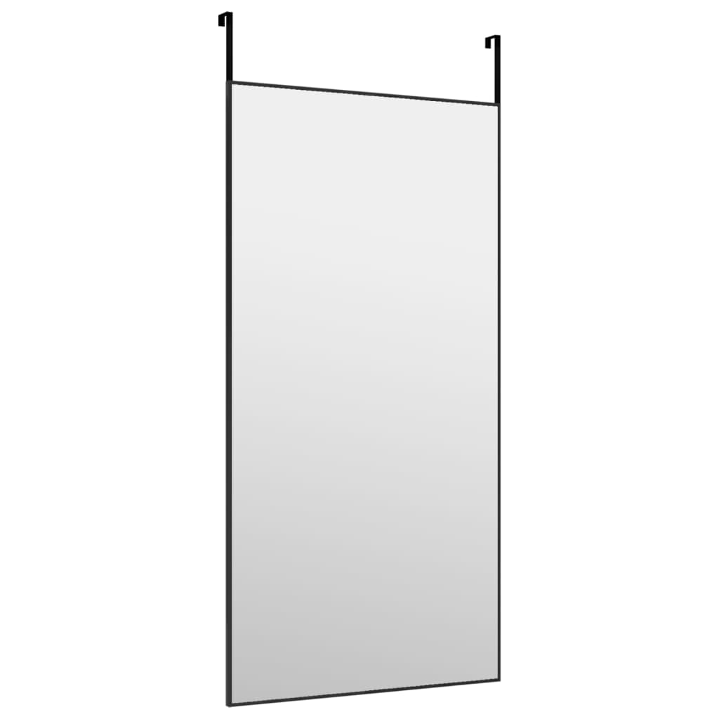 vidaXL Specchio da Porta Nero 50x100 cm in Vetro e Alluminio