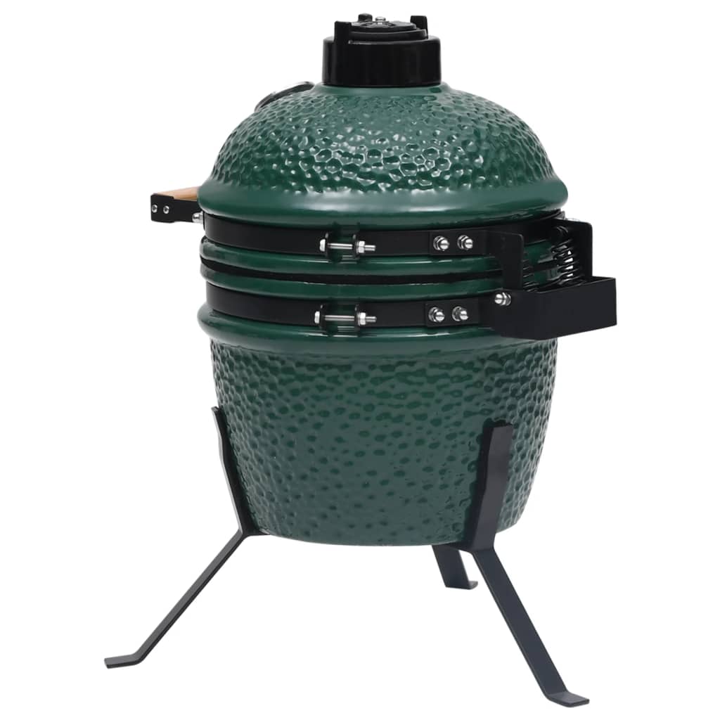 vidaXL Barbecue Affumicatore 2 in 1 Kamado in Ceramica 56 cm Verde