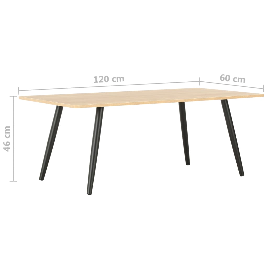 vidaXL Tavolino da Salotto Nero e Rovere 120x60x46 cm