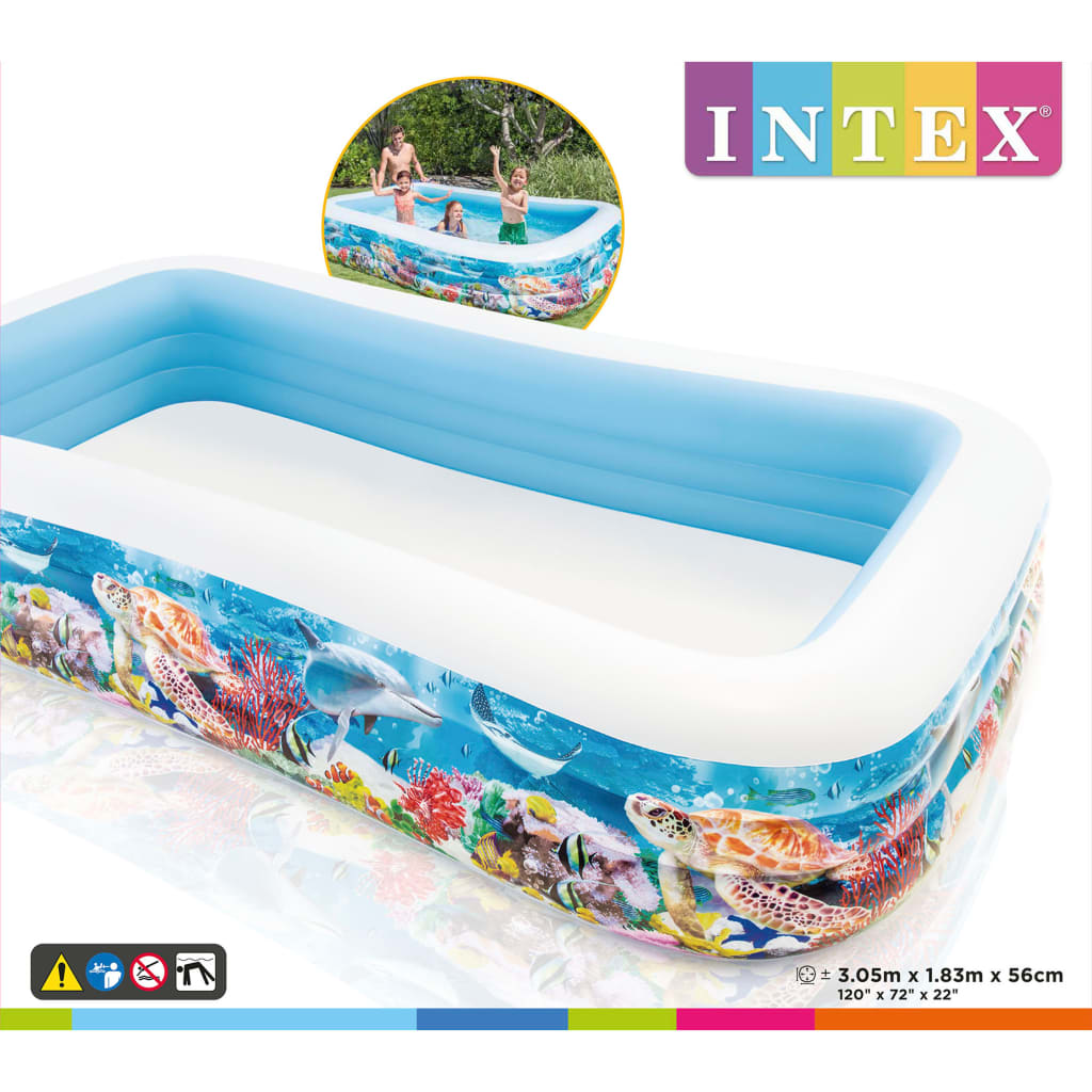 Intex Piscina per Famiglia Swim Center 305x183x56 cm Design Marino