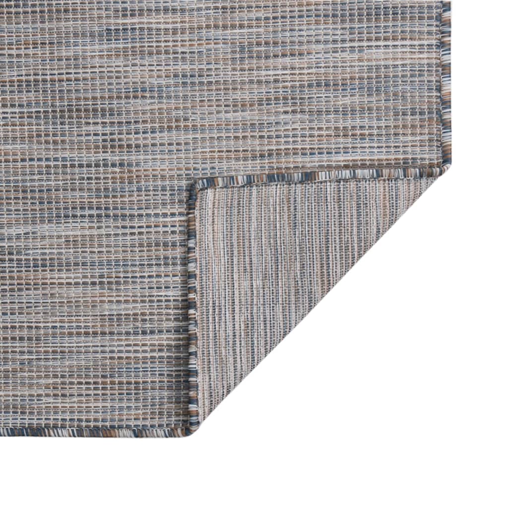 vidaXL Tappeto da Esterni a Tessitura Piatta 200x280 cm Marrone e Blu