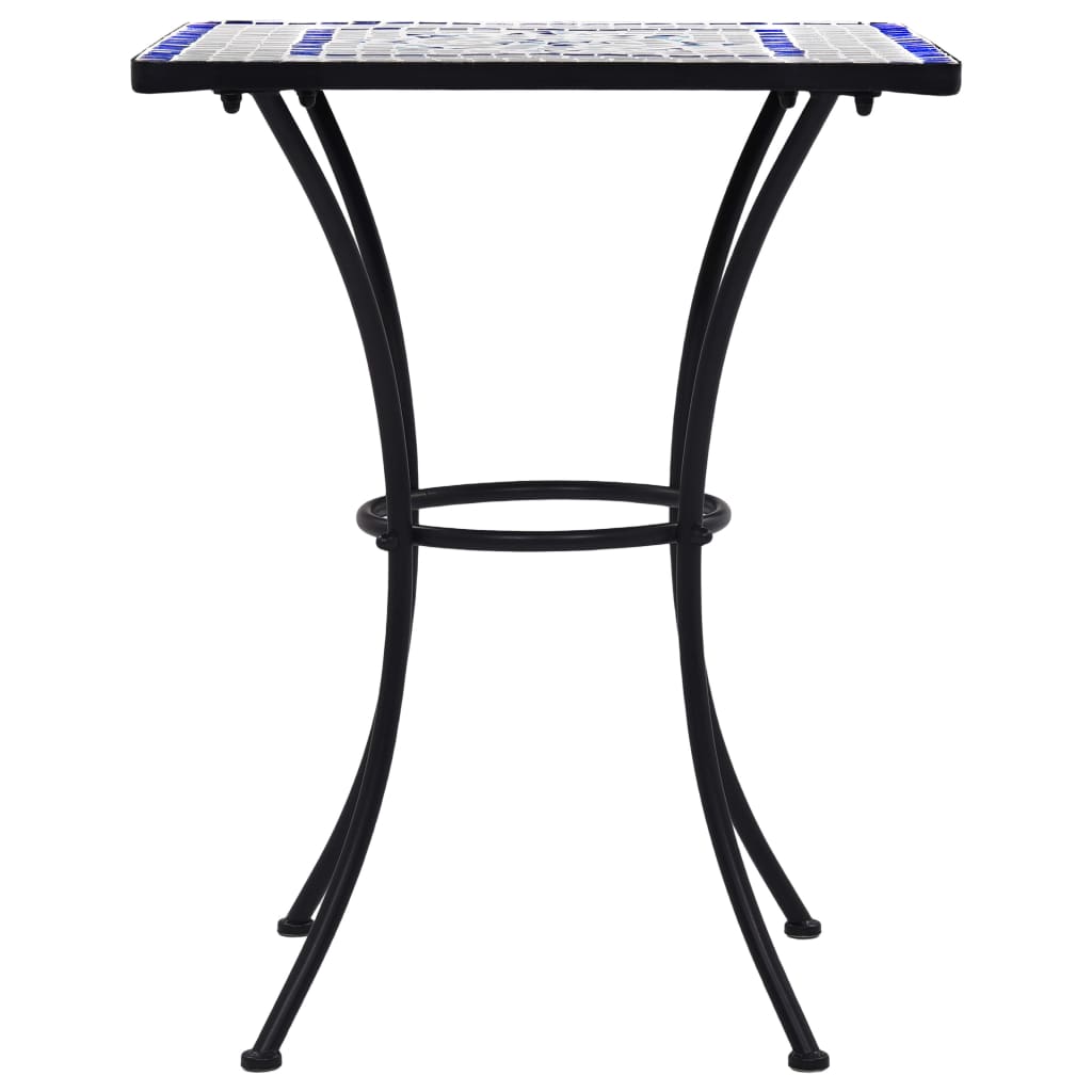 vidaXL Tavolino da Bistrot con Mosaico Blu e Bianco 60 cm in Ceramica