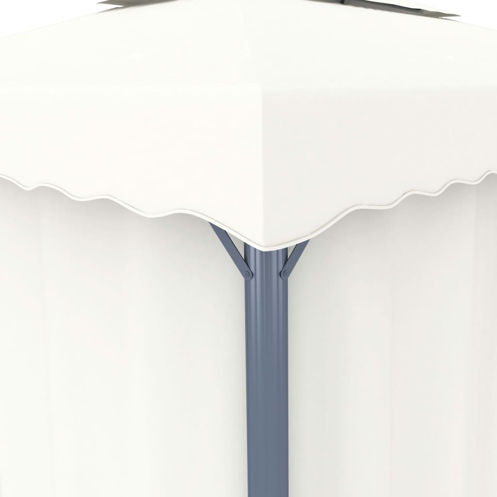 vidaXL Gazebo con Tende e Stringa di Luci LED 3x3 m Bianco Crema