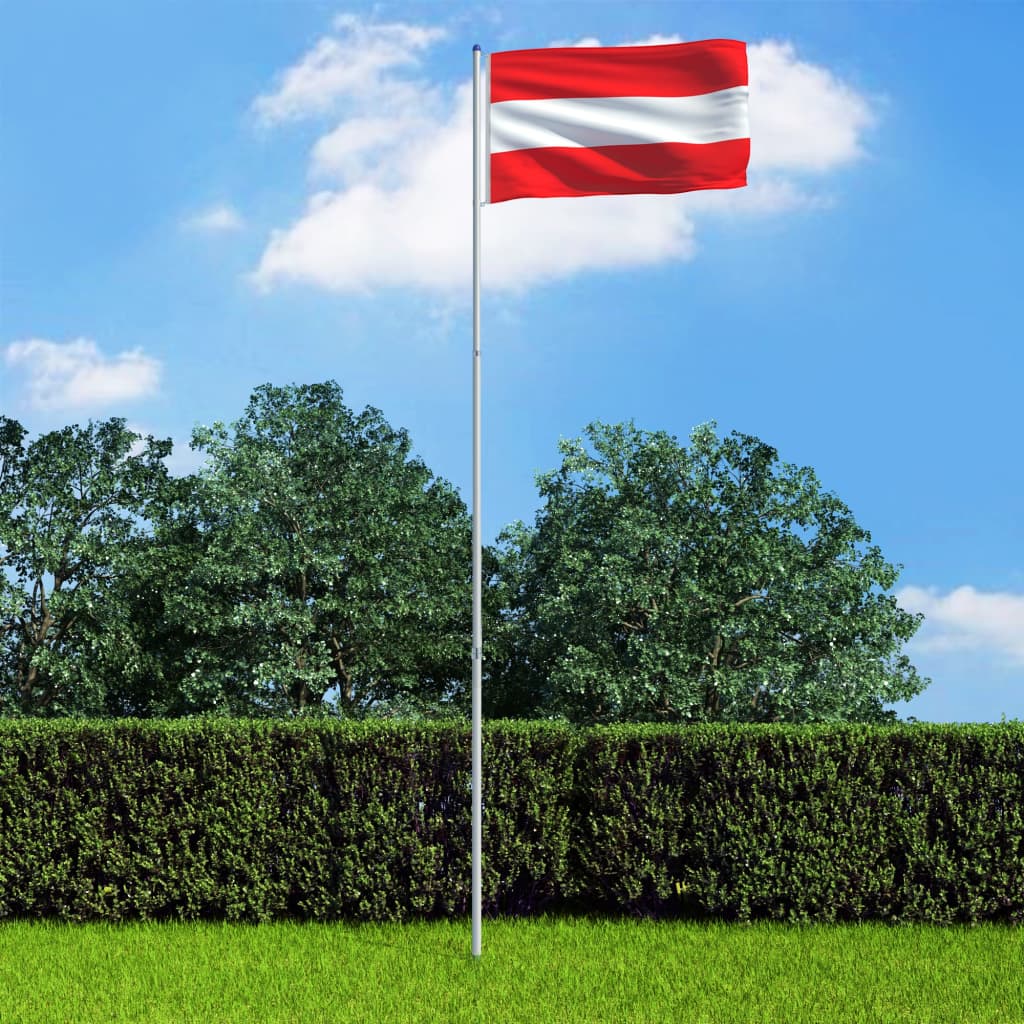 vidaXL Bandiera dell'Austria con Pennone in Alluminio 6 m
