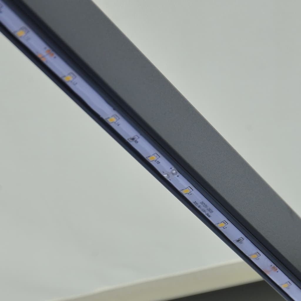 vidaXL Tenda da Sole con Sensore Vento e LED 300x250 cm Crema