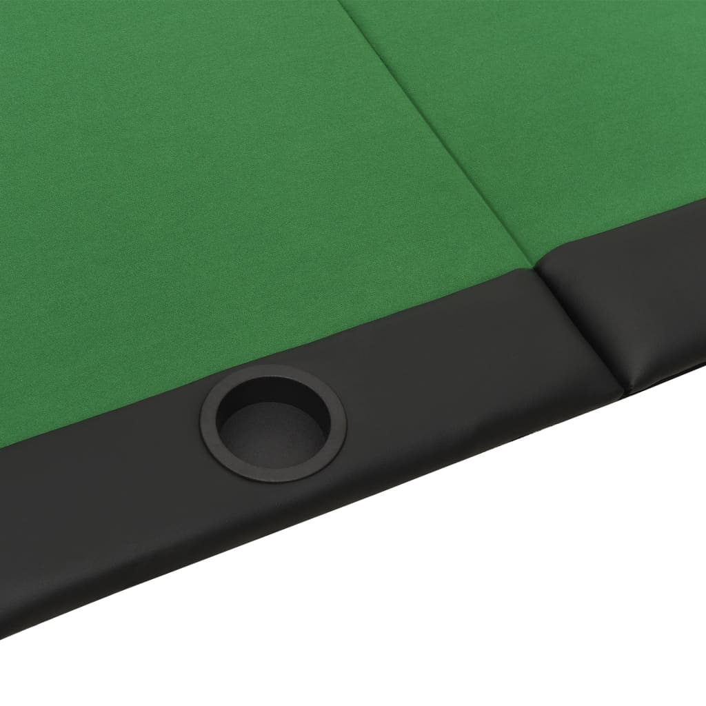 vidaXL Piano Tavolo da Poker Pieghevole 10 Giocatori Verde 208x106x3cm