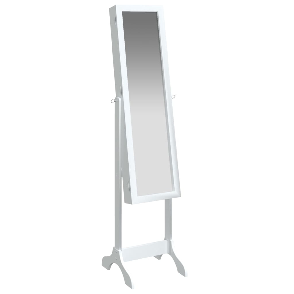 vidaXL Specchio Autoportante Bianco 34x37x146 cm