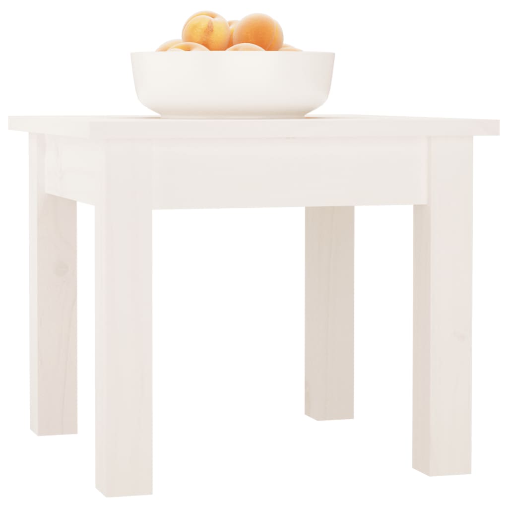 vidaXL Tavolino da Salotto Bianco 35x35x30 cm Legno Massello di Pino