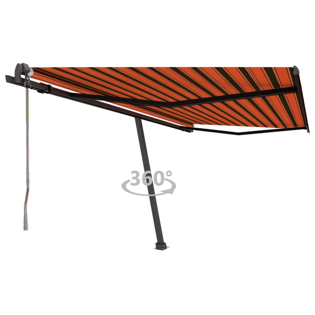 VidaXL Tenda Automatica con Sensore Vento LED 3x2,5cm Arancio Marrone | Leroy Merlin