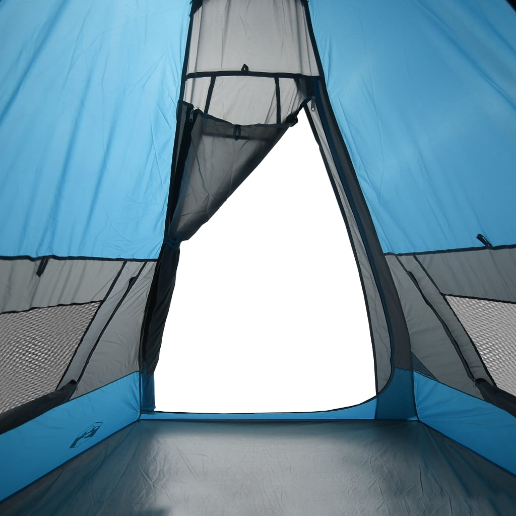vidaXL Tenda da Campeggio Tipi per 7 Persone Blu Impermeabile