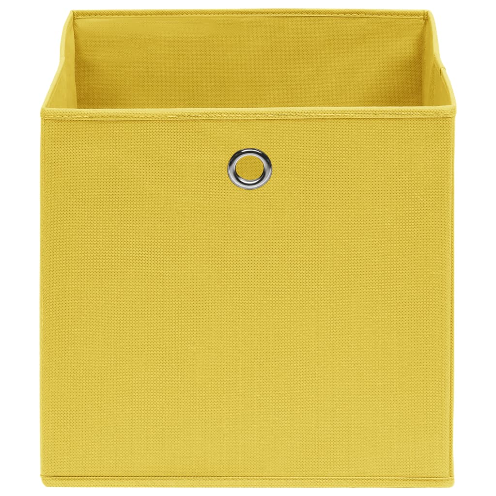 325225 vidaXL Storage Boxes 10 pcs Non-woven Fabric 28x28x28 cm Yellow