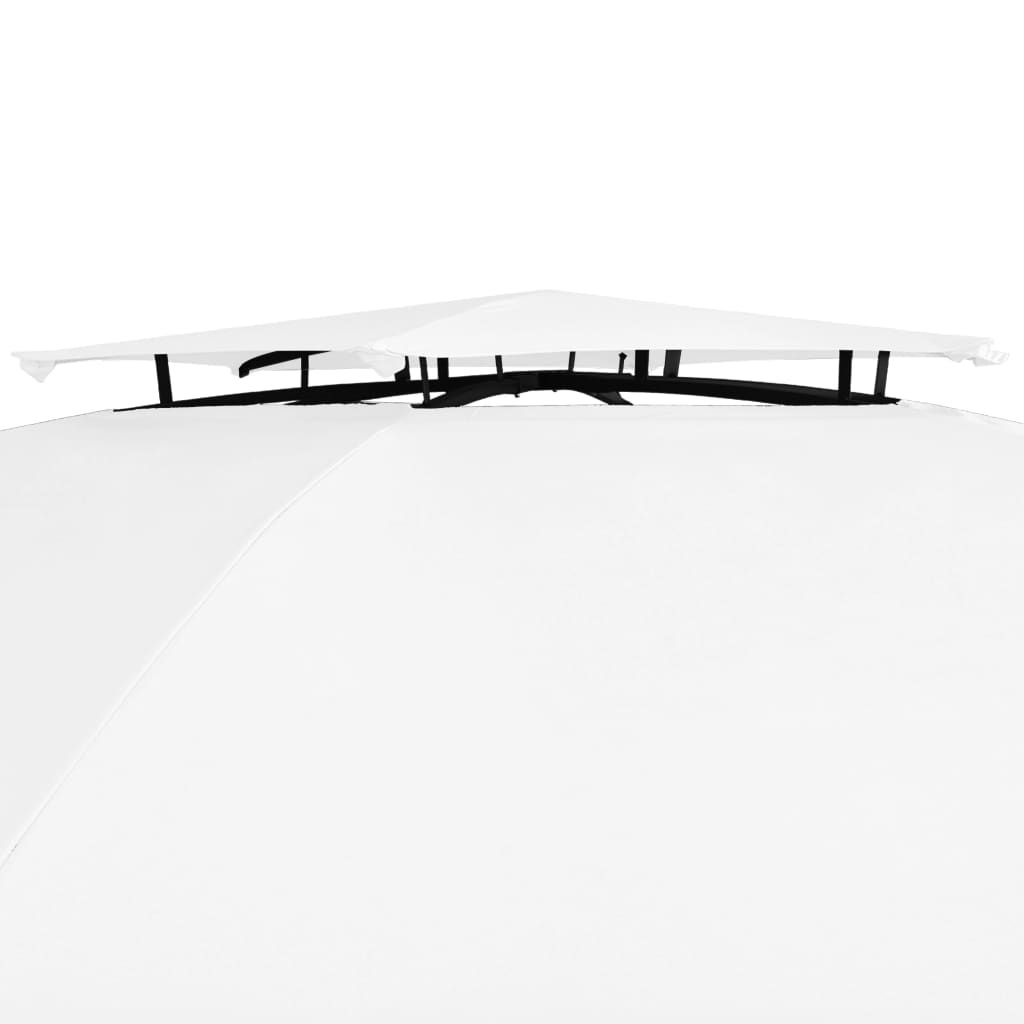 vidaXL Gazebo da Giardino con Tende 360x312x265 cm Bianco 180 g/m²