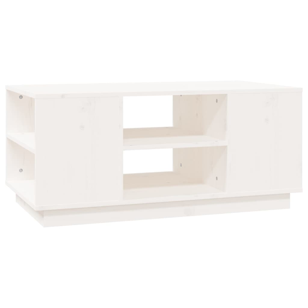 vidaXL Tavolino da Salotto Bianco 90x49x40,5 cm Legno Massello di Pino