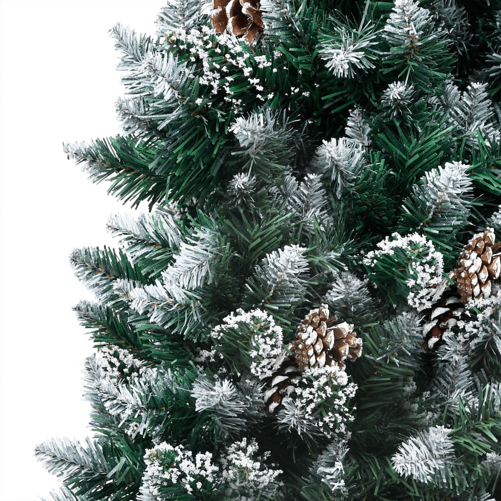 vidaXL Albero di Natale Preilluminato con Palline e Pigne 180 cm