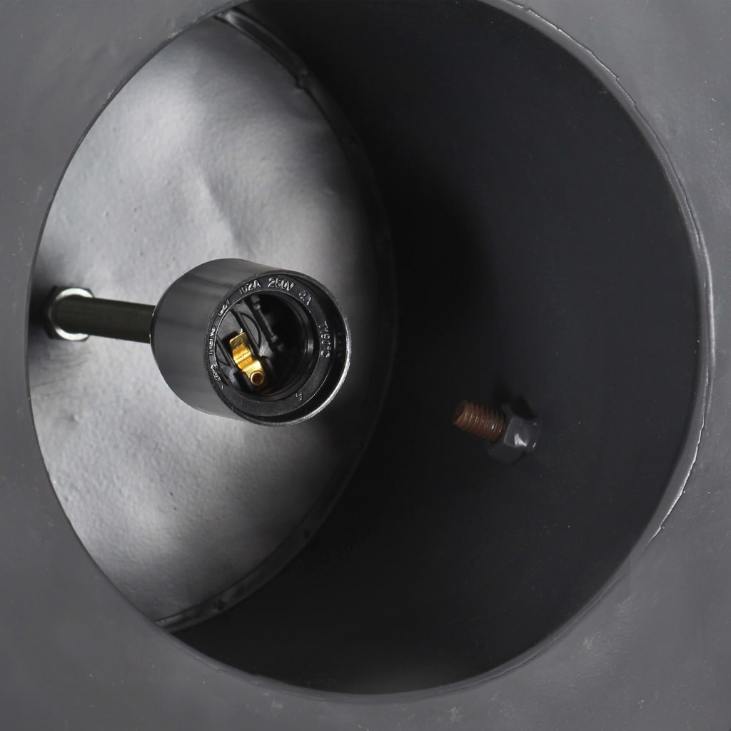 vidaXL Lampada Soffitto Industriale 25 W Grigia Rotonda in Mango 52cm