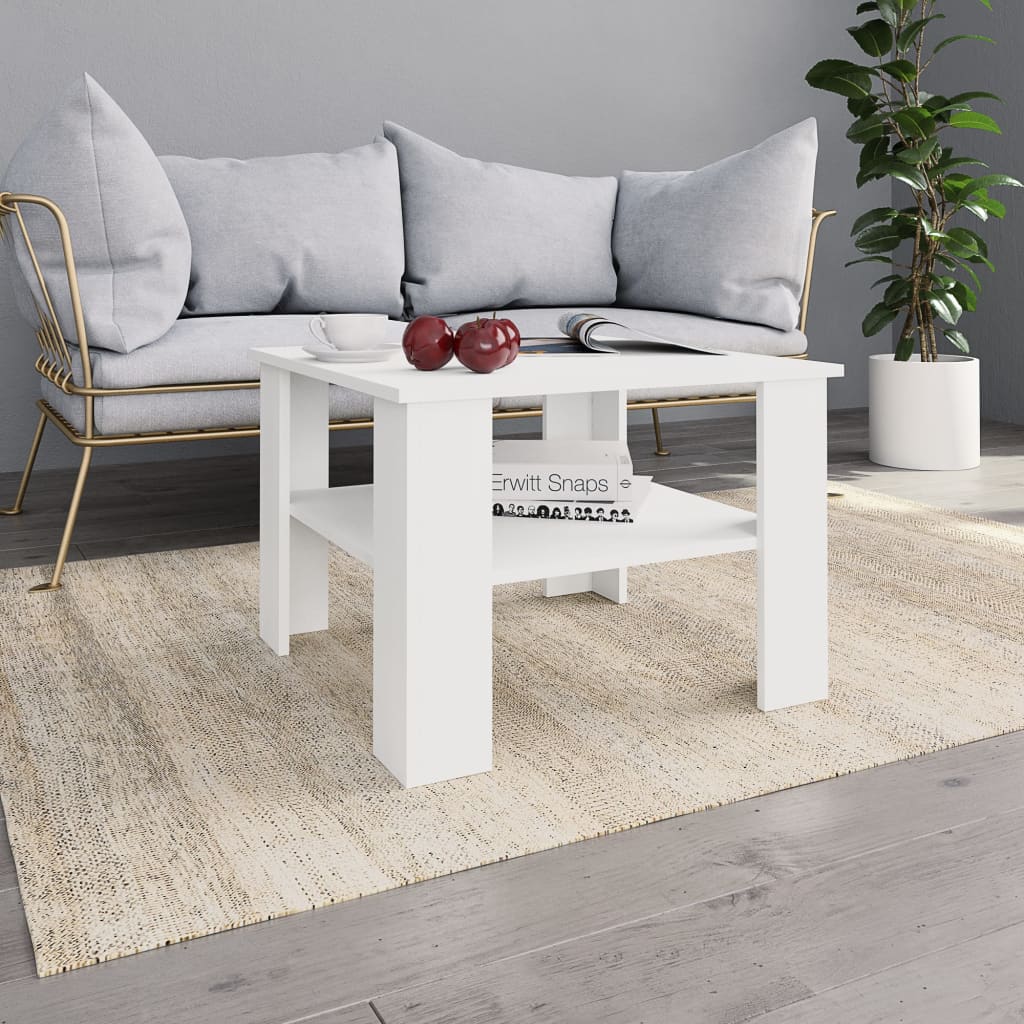 vidaXL Tavolino da Salotto Bianco 60x60x42 cm in Legno Multistrato