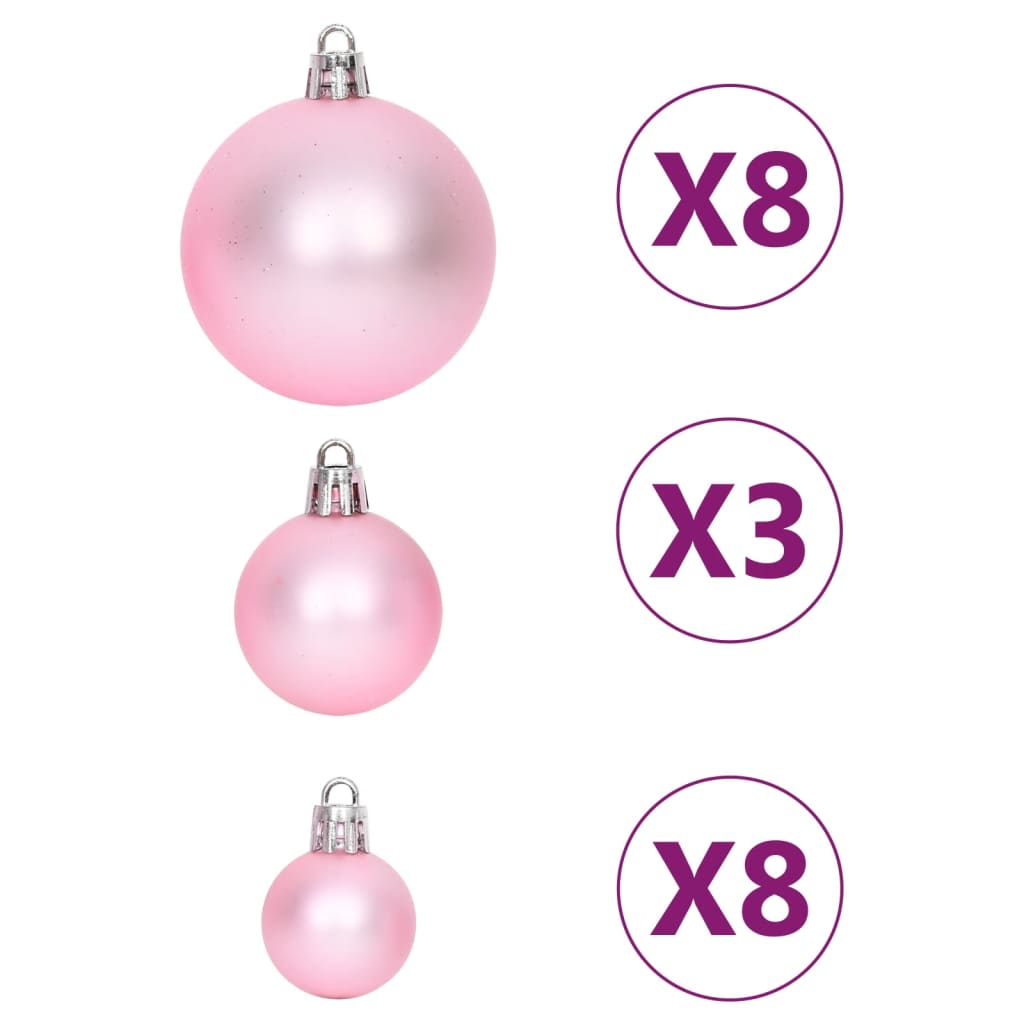 vidaXL Set Addobbi di Natale 65 pz Rosa/Rosso/Bianco