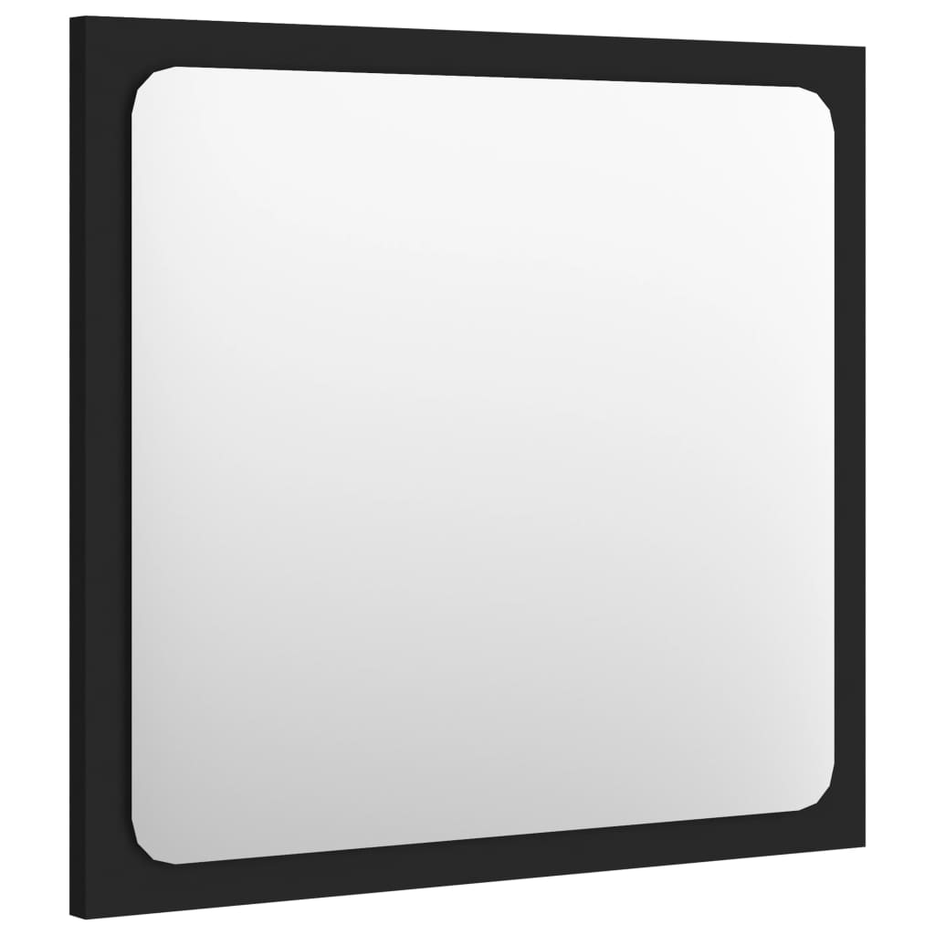 vidaXL Specchio da Bagno Nero 40x1,5x37 cm in Legno Multistrato