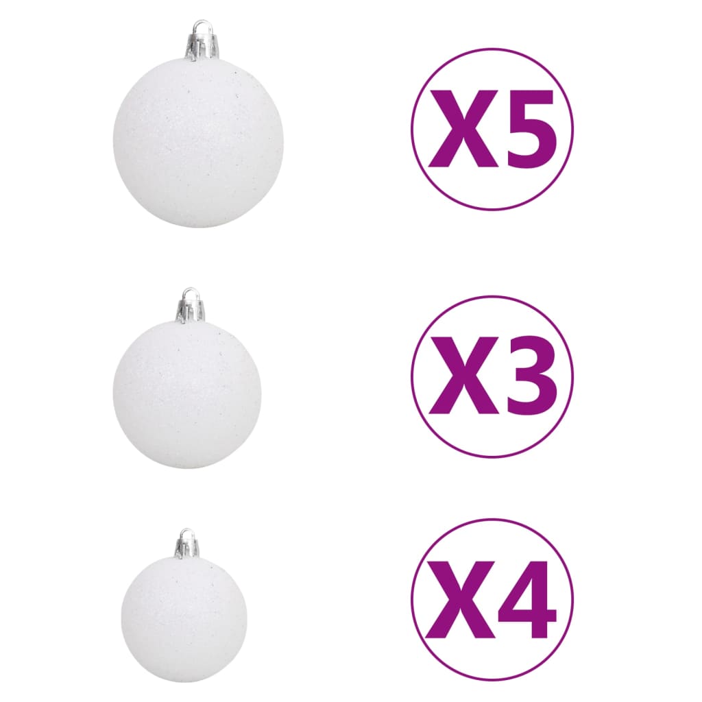 vidaXL Albero Natale per Angolo con LED e Palline Verde 150 cm in PVC