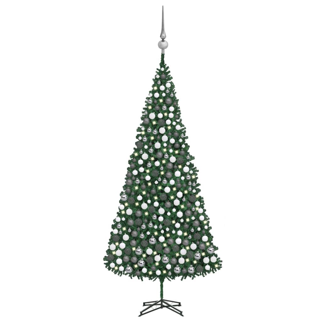Vidaxl Set Albero Di Natale Artificiale Con Led E Palline 500 Cm Verde Vidaxl It