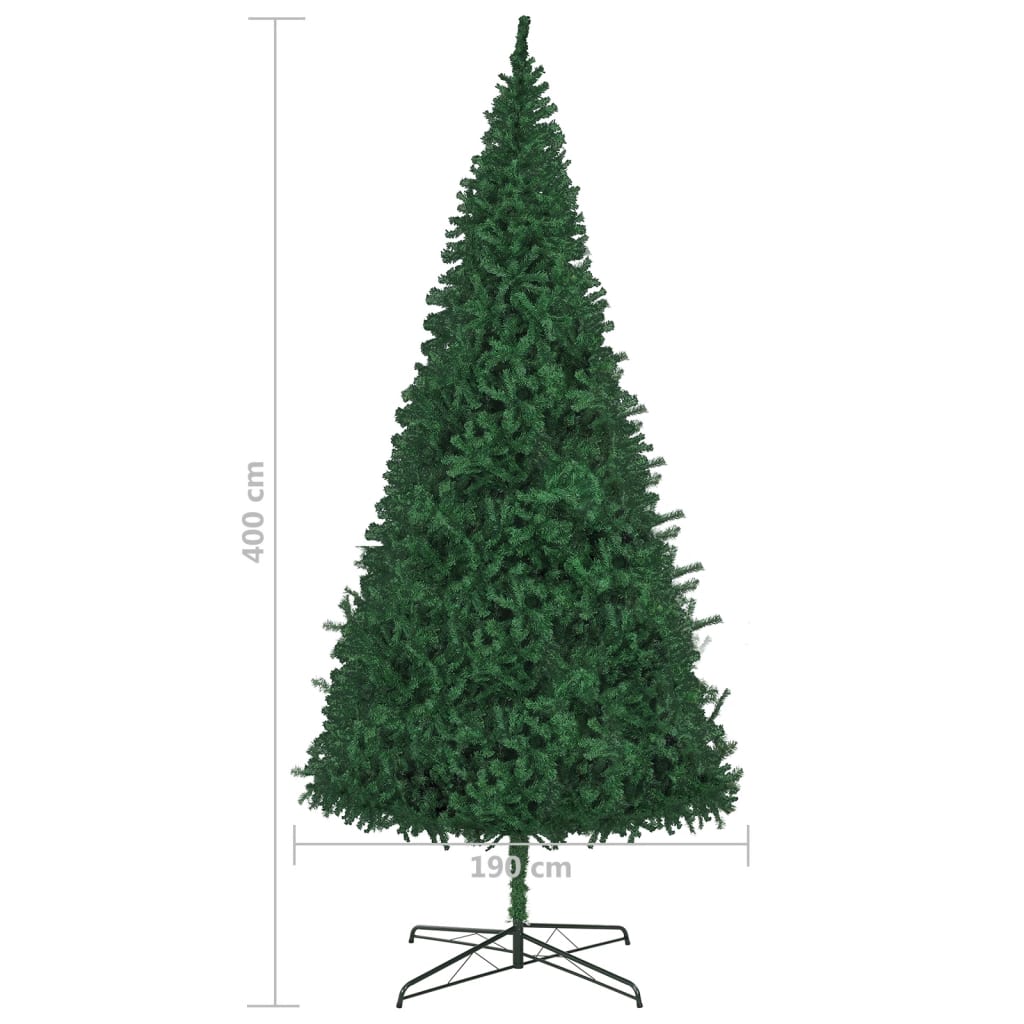 vidaXL Albero di Natale Preilluminato con Palline e LED Verde 400 cm