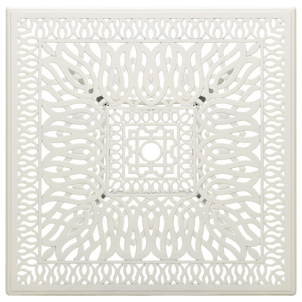 vidaXL Tavolo da Giardino Bianco 90x90x73 cm in Alluminio Pressofuso