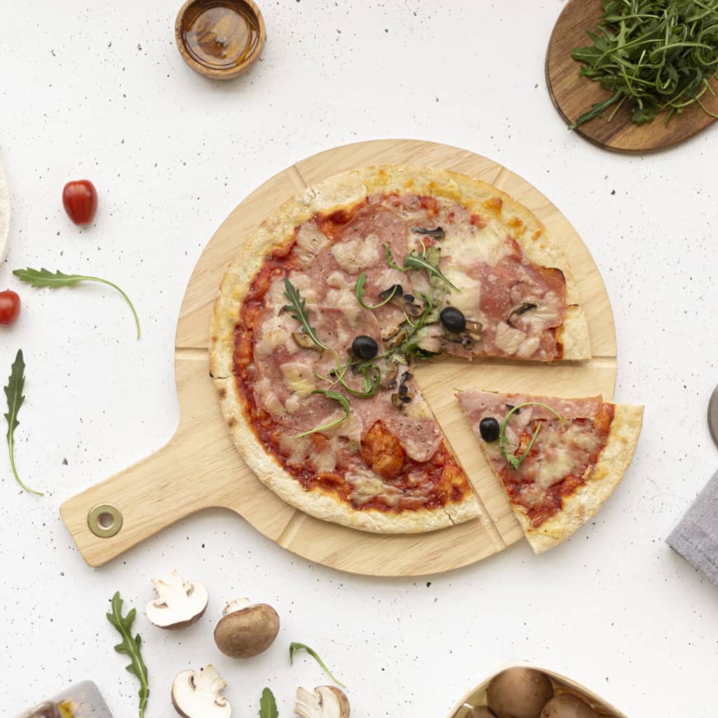 Livoo Set di Taglio per Pizza 30 cm in Legno