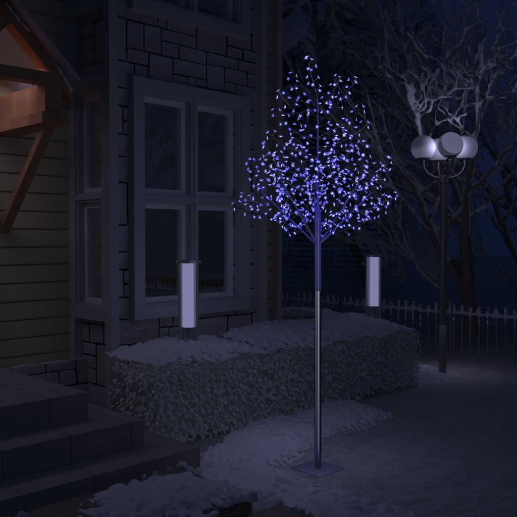 vidaXL Albero di Natale 600 LED Luce Blu Ciliegio in Fiore 300 cm
