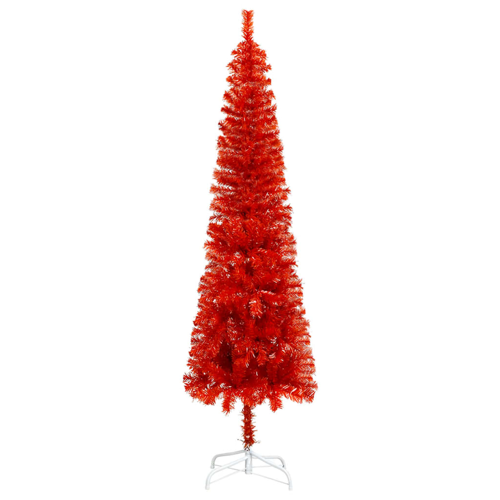 vidaXL Albero di Natale Sottile Rosso 150 cm