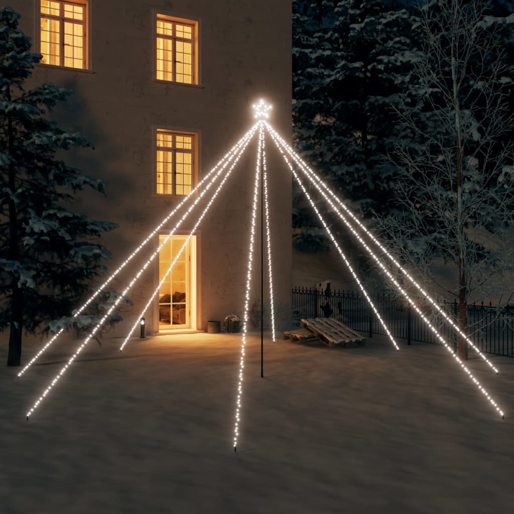 vidaXL Luci Albero di Natale Interni Esterni 800 LED Bianco Freddo 5 m