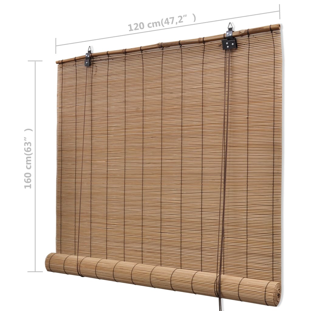 Tende a Rullo in Bambù Marrone 120x160 cm