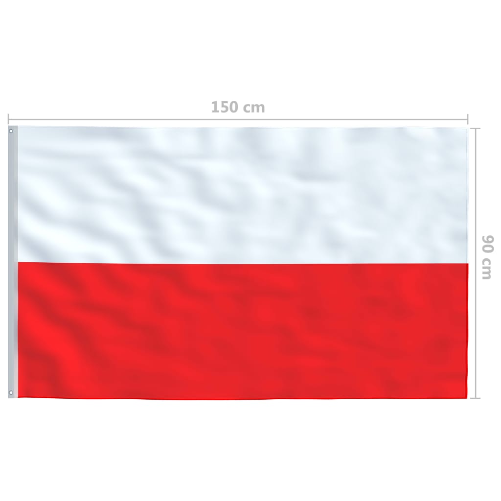 vidaXL Bandiera della Polonia 90x150 cm