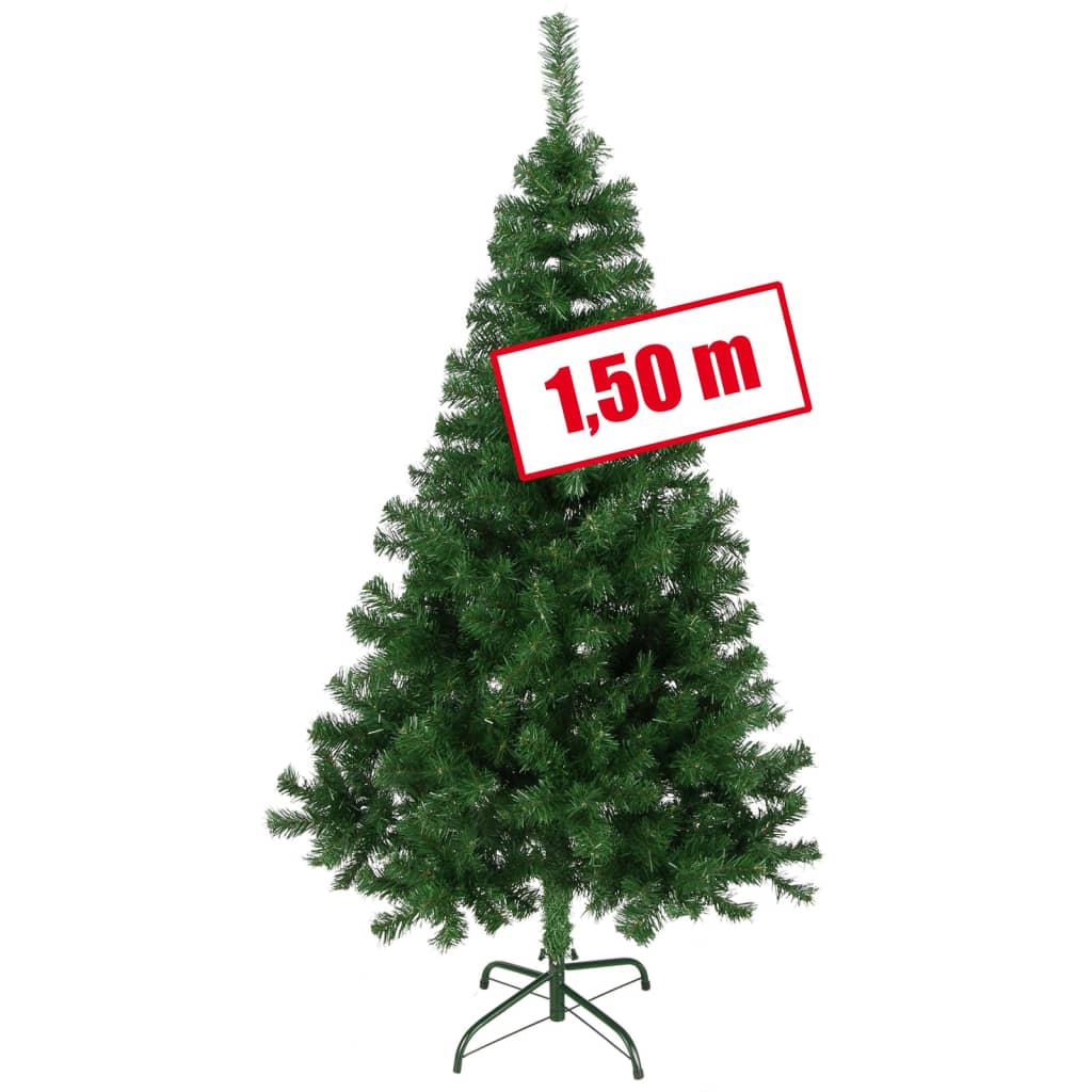 HI Albero di Natale con Supporto in Metallo Verde 150 cm